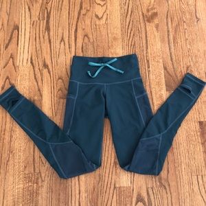 DYI teal leggings with stirrups